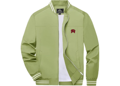 SweatRo Men's UNLV Rebels Lightweight Zip-Up Bomber Jacket with Ribbed Collar and Cuffs